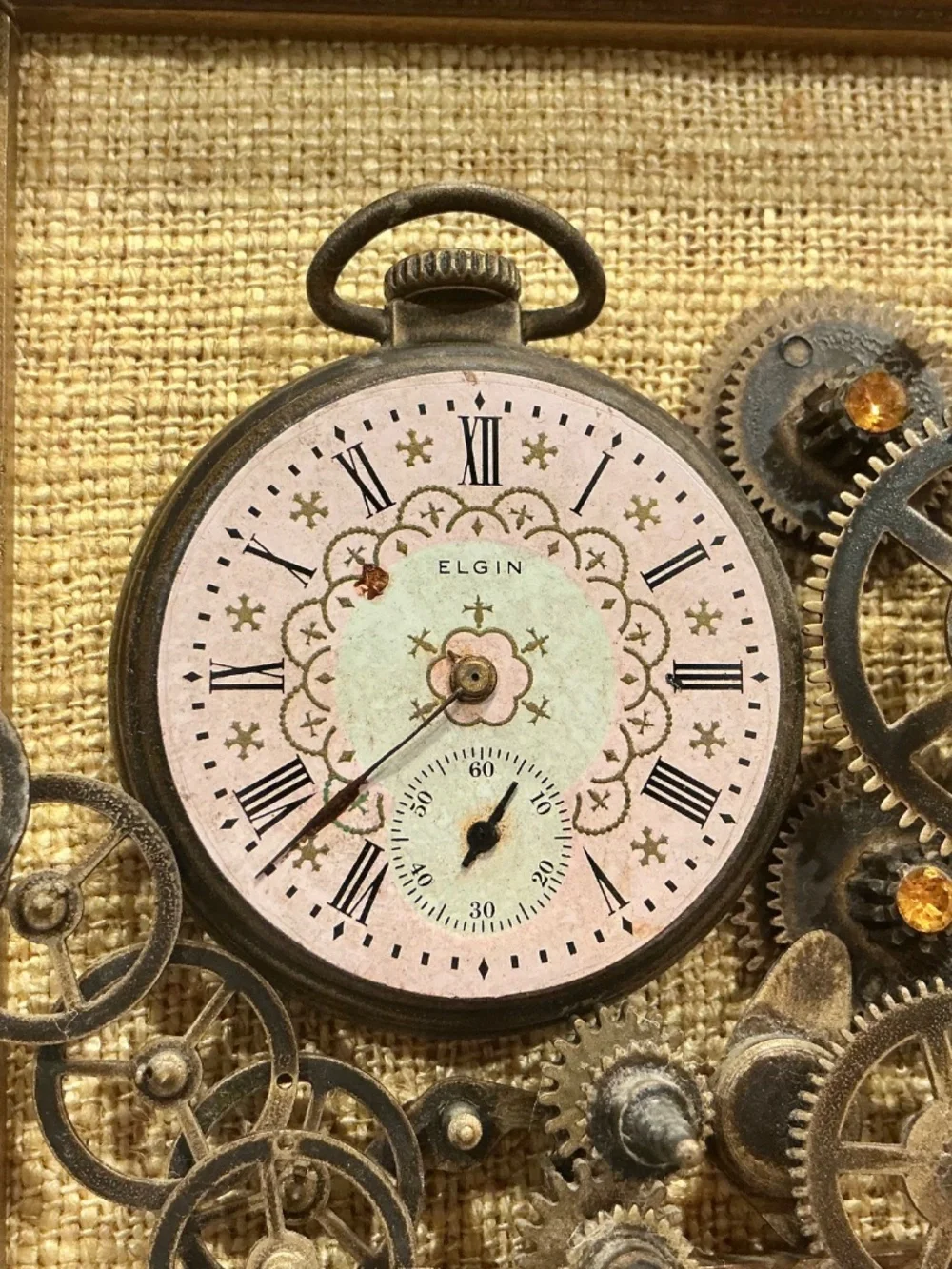 Vintage Steampunk 3D Wall Art Collage Stop Watch Shelly Rosenthal